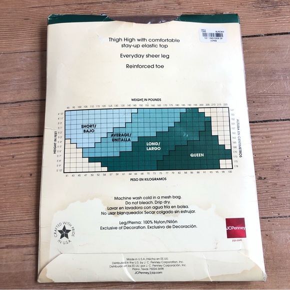 Vintage East 5th sheer thigh highs | suntan | Sz Long - Picture 4 of 4